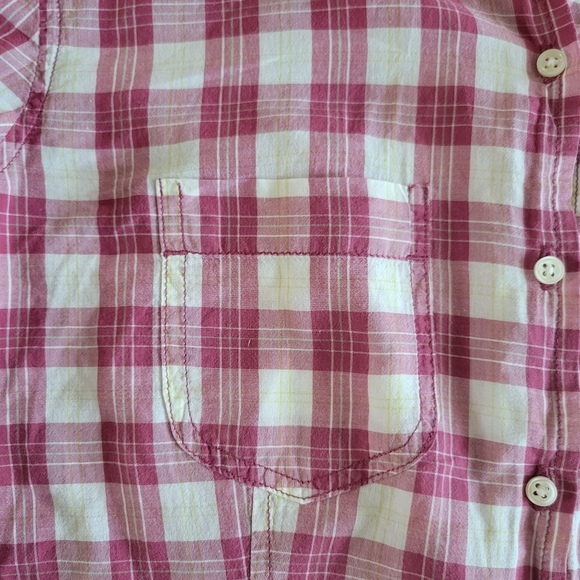 American Eagle Plaid Women's Button Up Pink Small - Picture 5 of 7